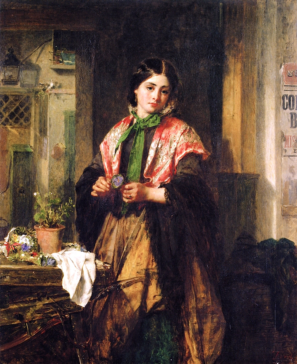 A Flower from Paddy's Land, vintage artwork by Thomas Faed RA HRSA, 12x8" (A4) Poster