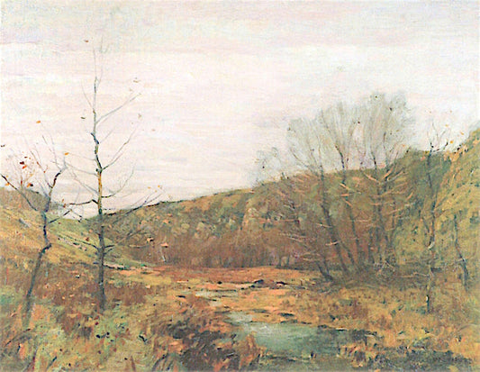 An Abandoned Quarry, Bucks County, vintage artwork by William Langson Lathrop, 12x8" (A4) Poster