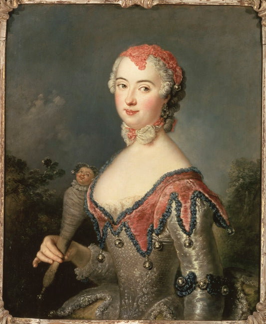 Portrait of Charlotta Sparre, vintage artwork by Antoine Pesne, 12x8" (A4) Poster