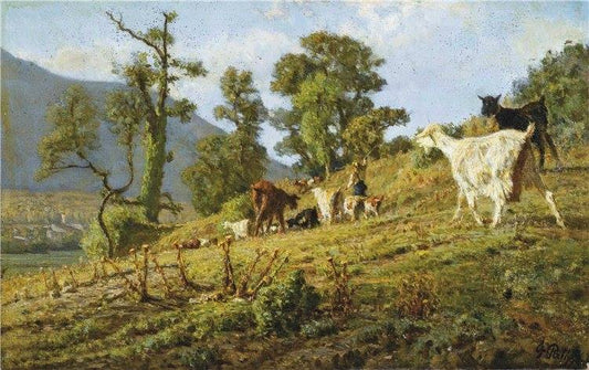 Return from the Pasture, vintage artwork by Filippo Palizzi, A3 (16x12") Poster Print