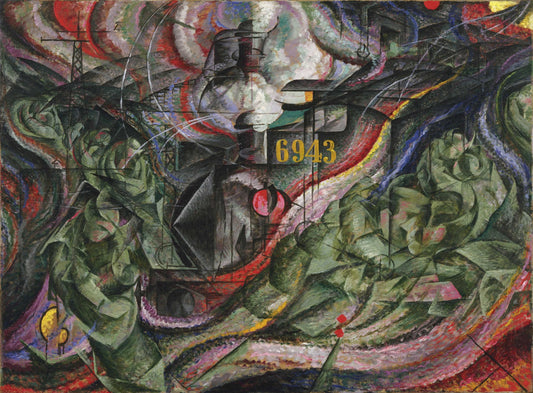 States of Mind I: The Farewells, vintage artwork by Umberto Boccioni, 12x8" (A4) Poster
