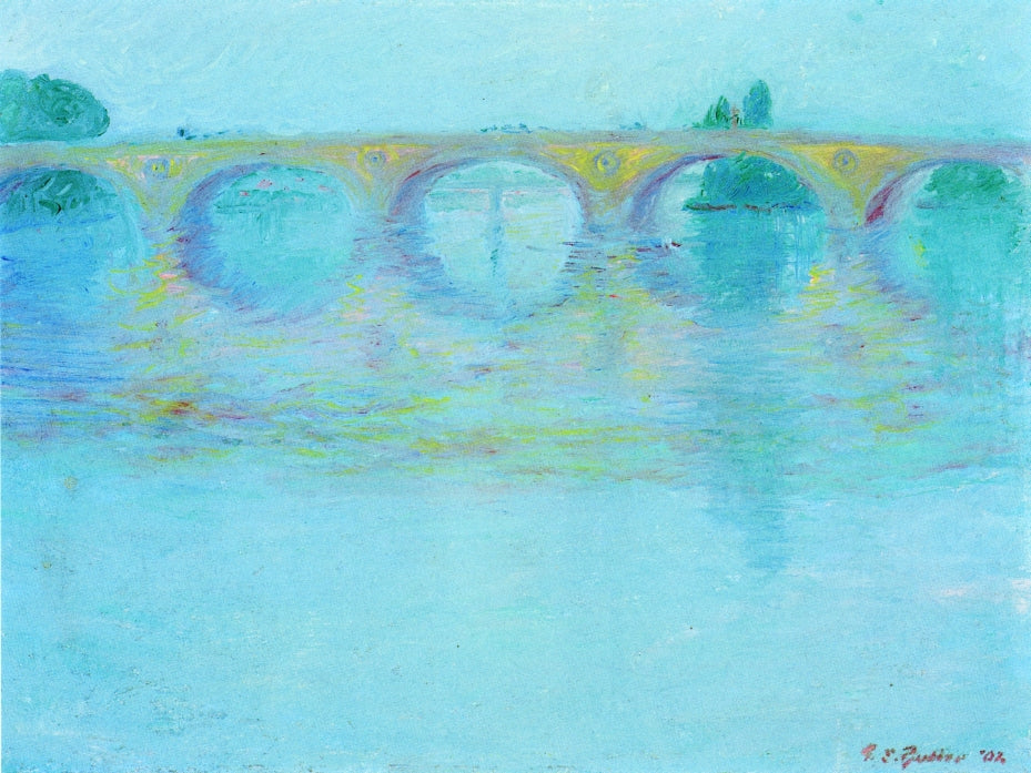Distant Bridge, vintage artwork by Theodore Earl Butler, 12x8" (A4) Poster