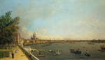 London: The Thames from Somerset House Terrace towards the City, vintage artwork by Canaletto, 12x8" (A4) Poster