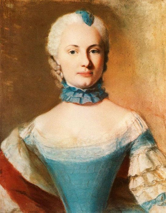 Elizabeth Frederica Sophia, Duchess of Württemberg, vintage artwork by Jean-Étienne Liotard, 12x8" (A4) Poster