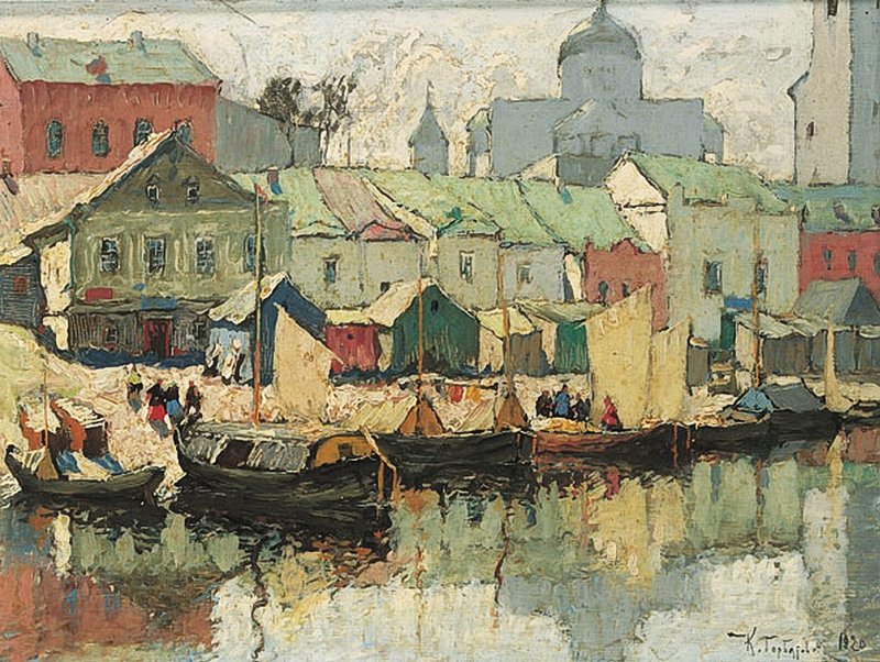 The Harbor by Konstantin Gorbatov,16x12(A3) Poster