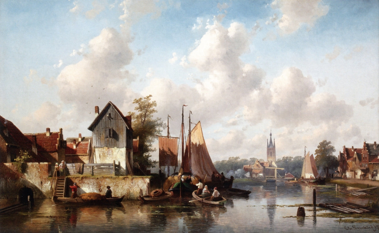 A Summer View on Overschie, vintage artwork by Charles Henri Joseph Leickert, A3 (16x12") Poster Print