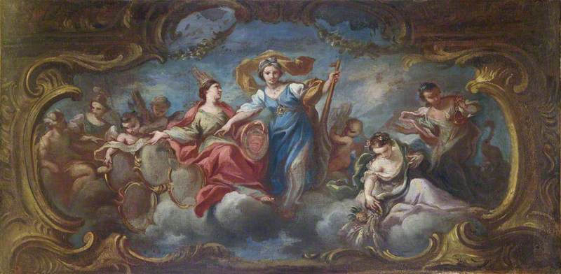 The Blessings of Good Government, vintage artwork by Sebastiano Conca, 12x8" (A4) Poster
