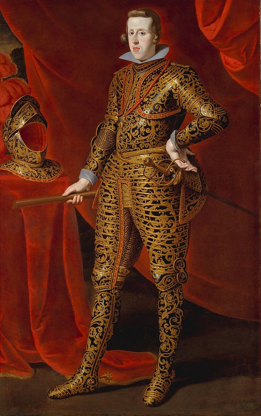 Philip IV (1605-1665) in Parade Armor, vintage artwork by Gaspard de Crayer, 12x8" (A4) Poster