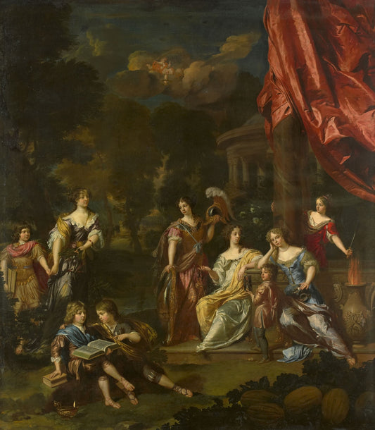 Allegorical Group Portrait of the Children of Diederic Pietersz, vintage artwork by Daniël Mijtens, 12x8" (A4) Poster