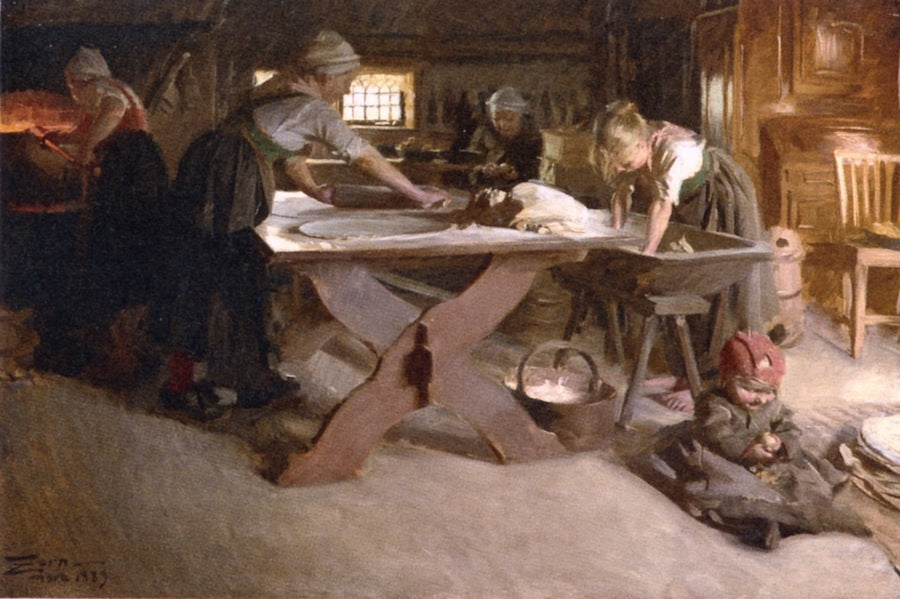 Baking Bread by Anders Zorn,A3(16x12")Poster