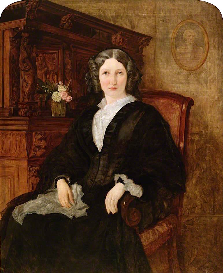 Mrs Eugenie Maria Wynne, nee Crowe, vintage artwork by Eyre Crowe, 12x8" (A4) Poster