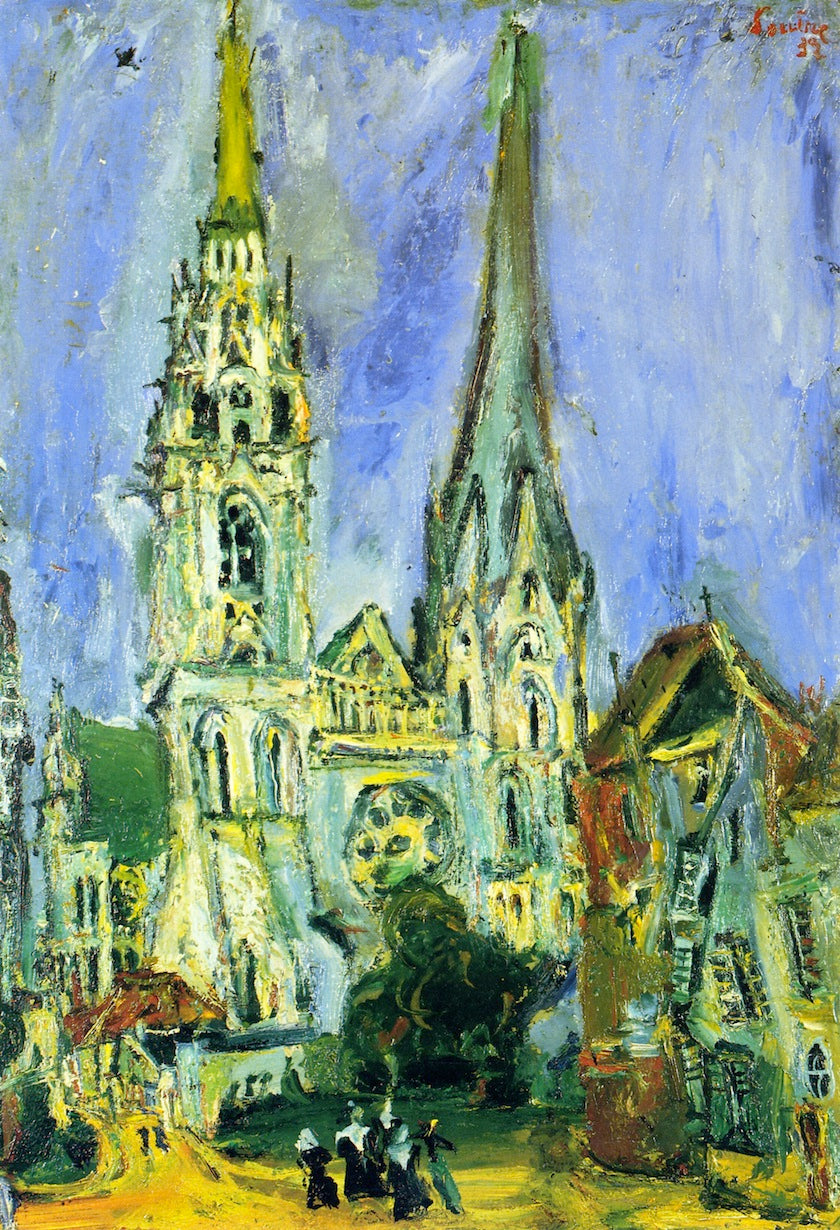 Chartres Cathedral by Chaim Soutine,16x12(A3) Poster
