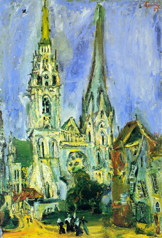 Chartres Cathedral by Chaim Soutine,16x12(A3) Poster