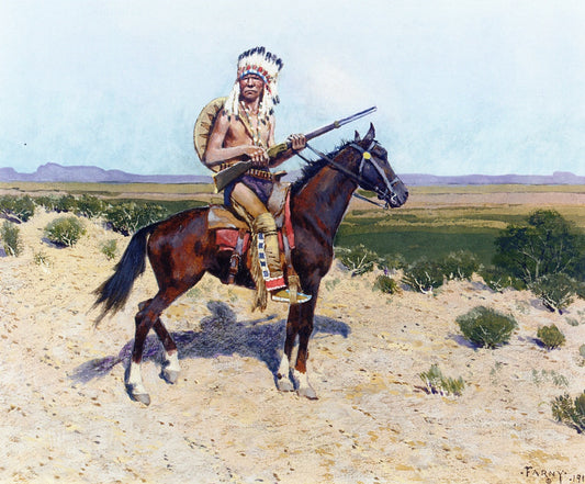 On the Firing Line, vintage artwork by Henry F. Farny, 12x8" (A4) Poster