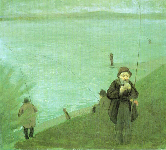 Anglers on the Rhine by August Macke,16x12(A3) Poster