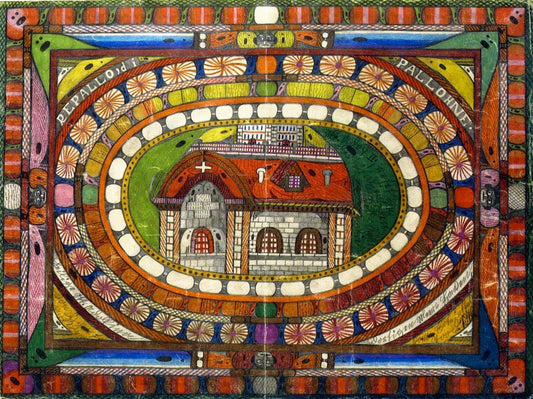 Present from Pallohne, vintage artwork by Adolf Wölfli, 12x8" (A4) Poster