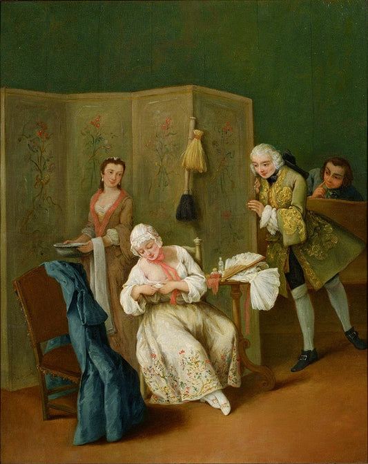 The Indiscreet Gentleman, vintage artwork by Pietro Longhi, 12x8" (A4) Poster