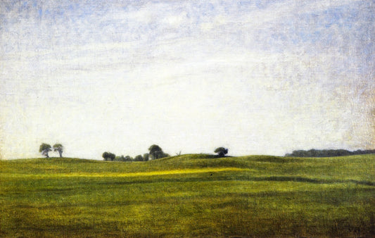Landscape, Gentofte, vintage artwork by Vilhelm Hammershøi, 12x8" (A4) Poster