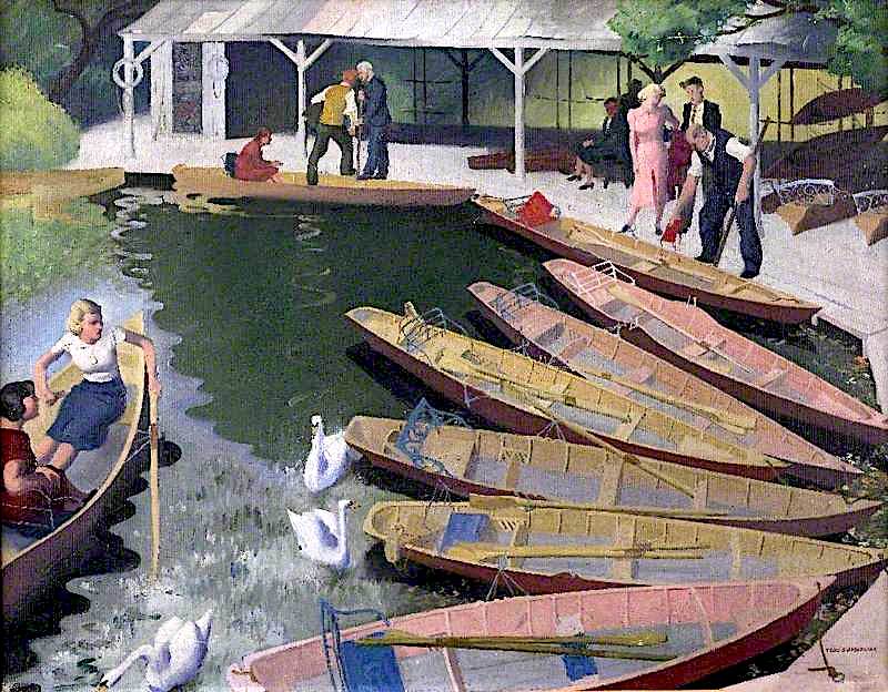 The Boat Shed, vintage artwork by Percy Shakespeare, 12x8" (A4) Poster
