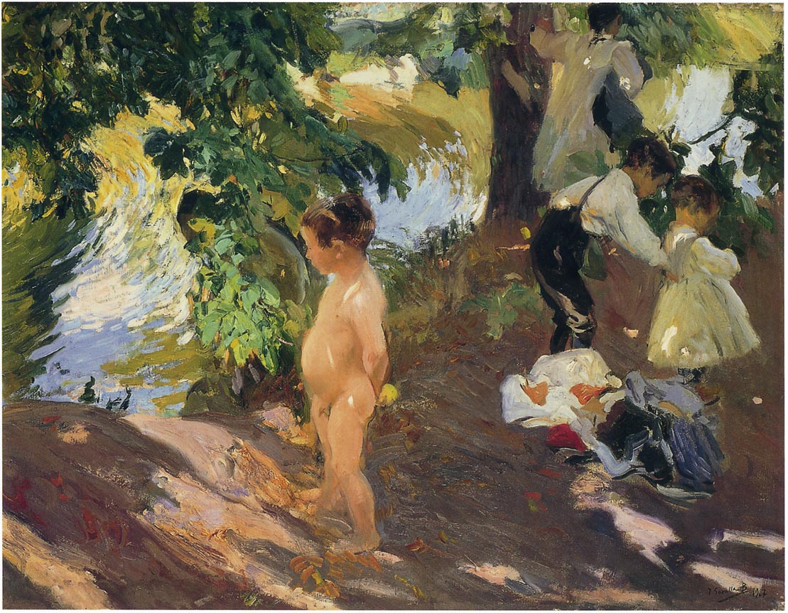 Bathing at La Granja by Joaquin Sorolla y Bastida,A3(16x12")Poster