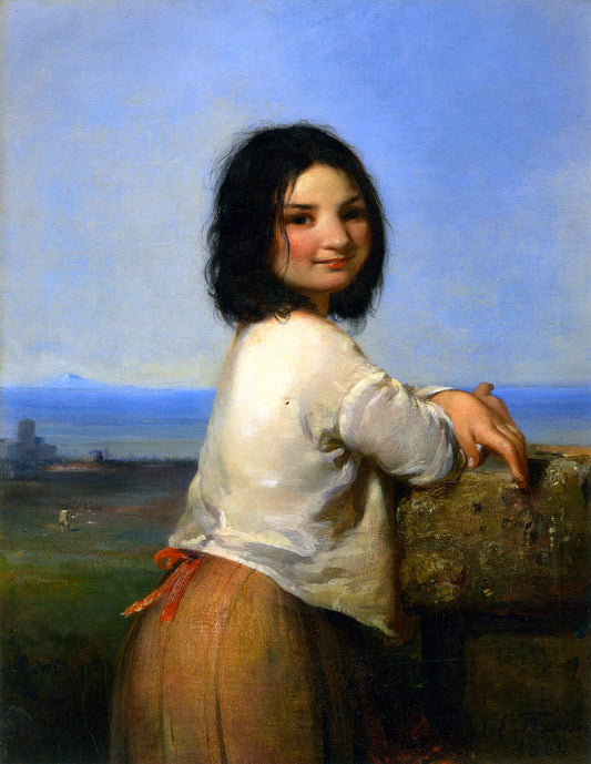 Italian Beggar Girl, vintage artwork by James E. Freeman, A3 (16x12") Poster Print