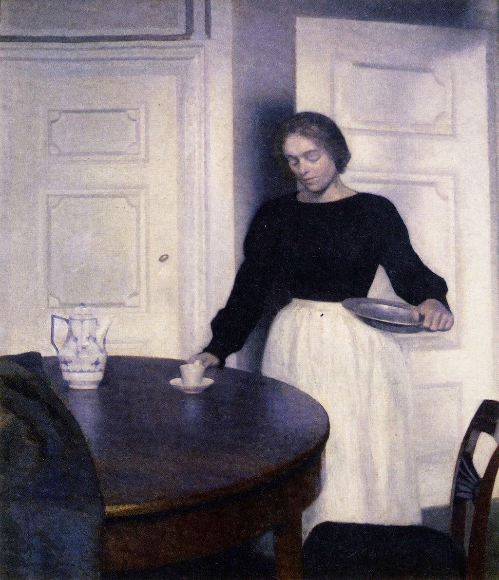 Interior, Strandgade 30, vintage artwork by Vilhelm Hammershøi, 12x8" (A4) Poster