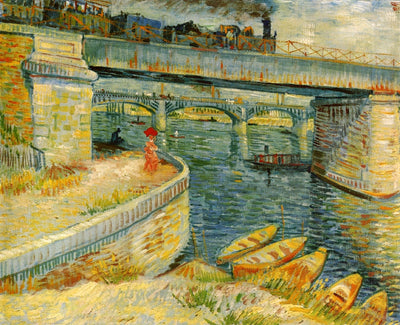 Bridges across the Seine at Asnieres by Vincent van Gogh,A3(16x12")Poster