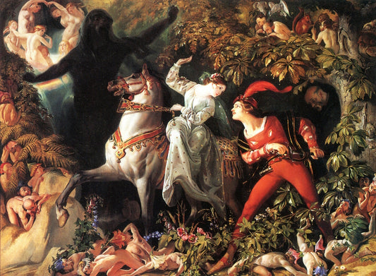 Undine and the Wood Demon, vintage artwork by Daniel Maclise, R.A., A3 (16x12") Poster Print
