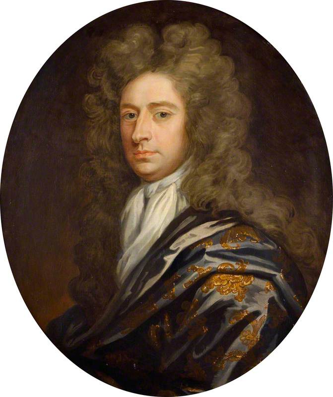 Charles Mordaunt, vintage artwork by Sir Godfrey Kneller, BT., 12x8" (A4) Poster