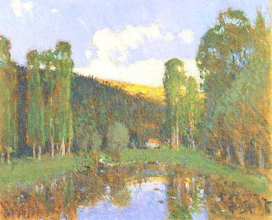 Bord d'Etang Anime, vintage artwork by Pierre-Eugène Montezin, 12x8" (A4) Poster