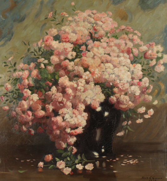 Pink Cherry Blossoms in a Vase by Thomas Cromwell Corner,A3(16x12")Poster