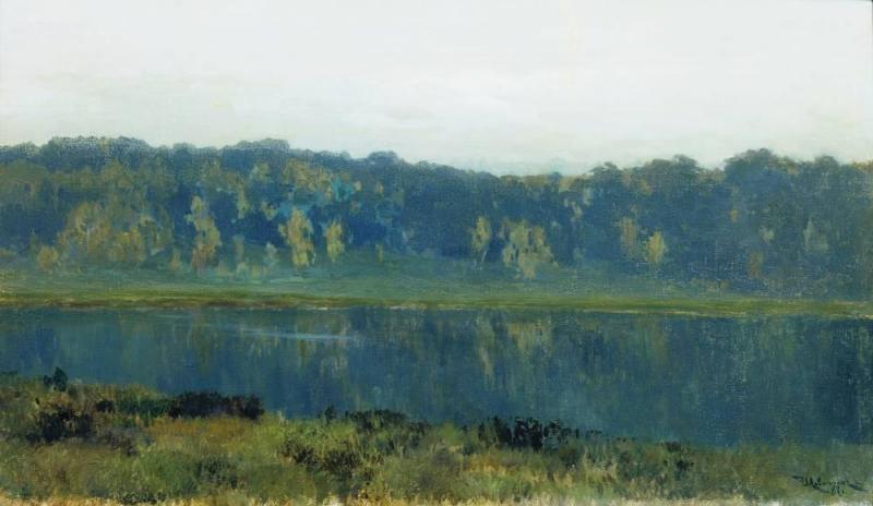 Autumn Morning Mist, vintage artwork by Isaak Levitan, 12x8" (A4) Poster