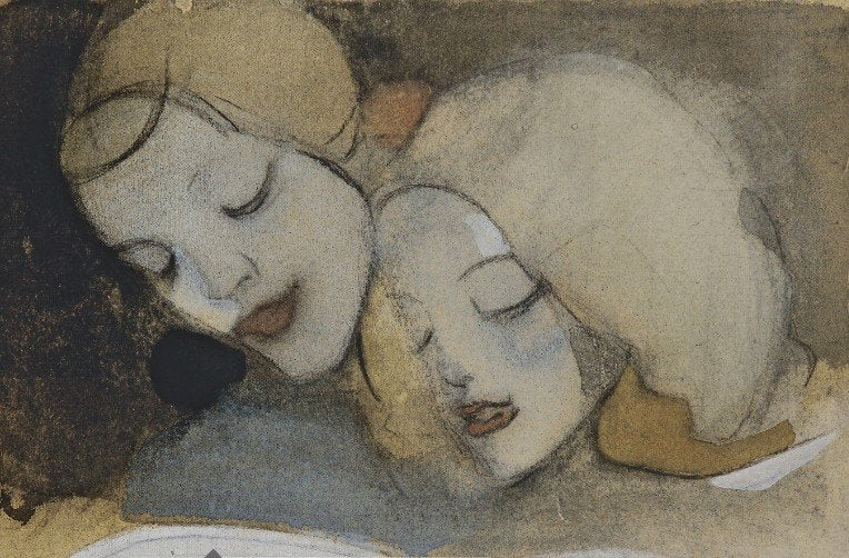 Kostymbild, vintage artwork by Helene Schjerfbeck, 12x8" (A4) Poster
