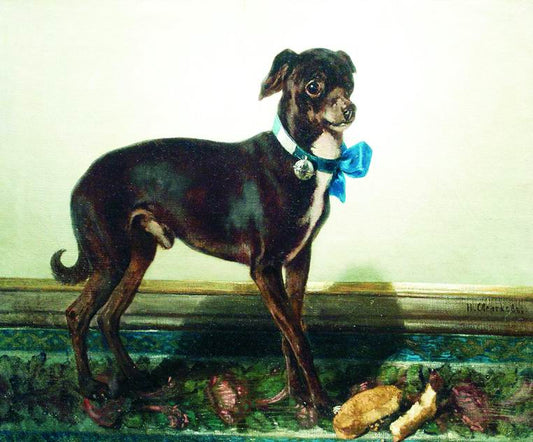 Pet Pinscher, vintage artwork by Nikolai Sverchkov, A3 (16x12") Poster Print