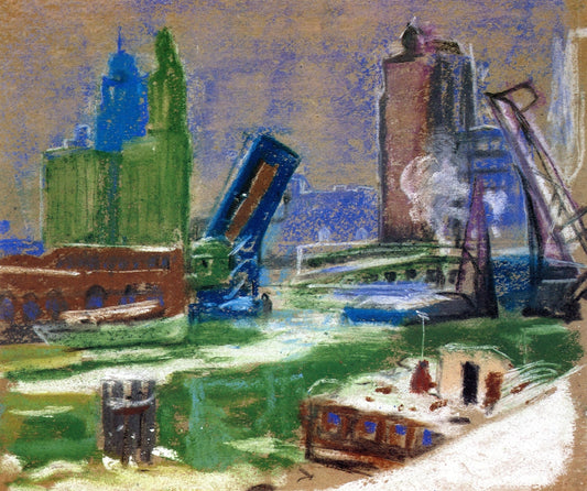 The Bridge is Up by Albert Henry Krehbiel,16x12(A3) Poster