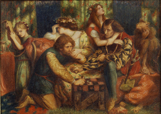 Hesterna Rosa, vintage artwork by Dante Gabriel Rossetti, 12x8" (A4) Poster