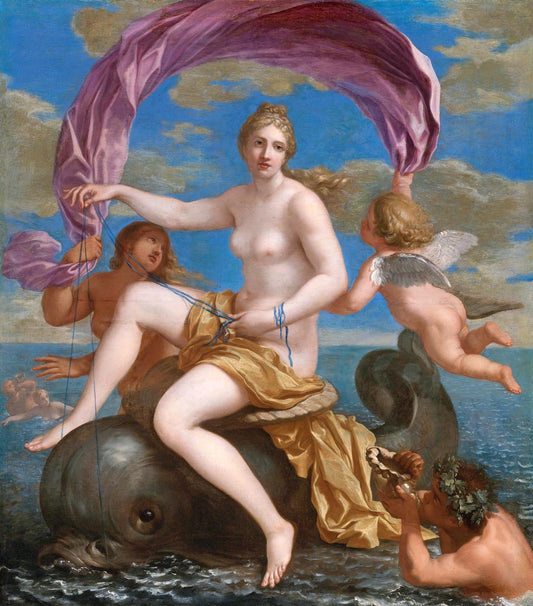 The Triumph of Galathea, vintage artwork by Charles-Alphonse Dufresnoy, 12x8" (A4) Poster