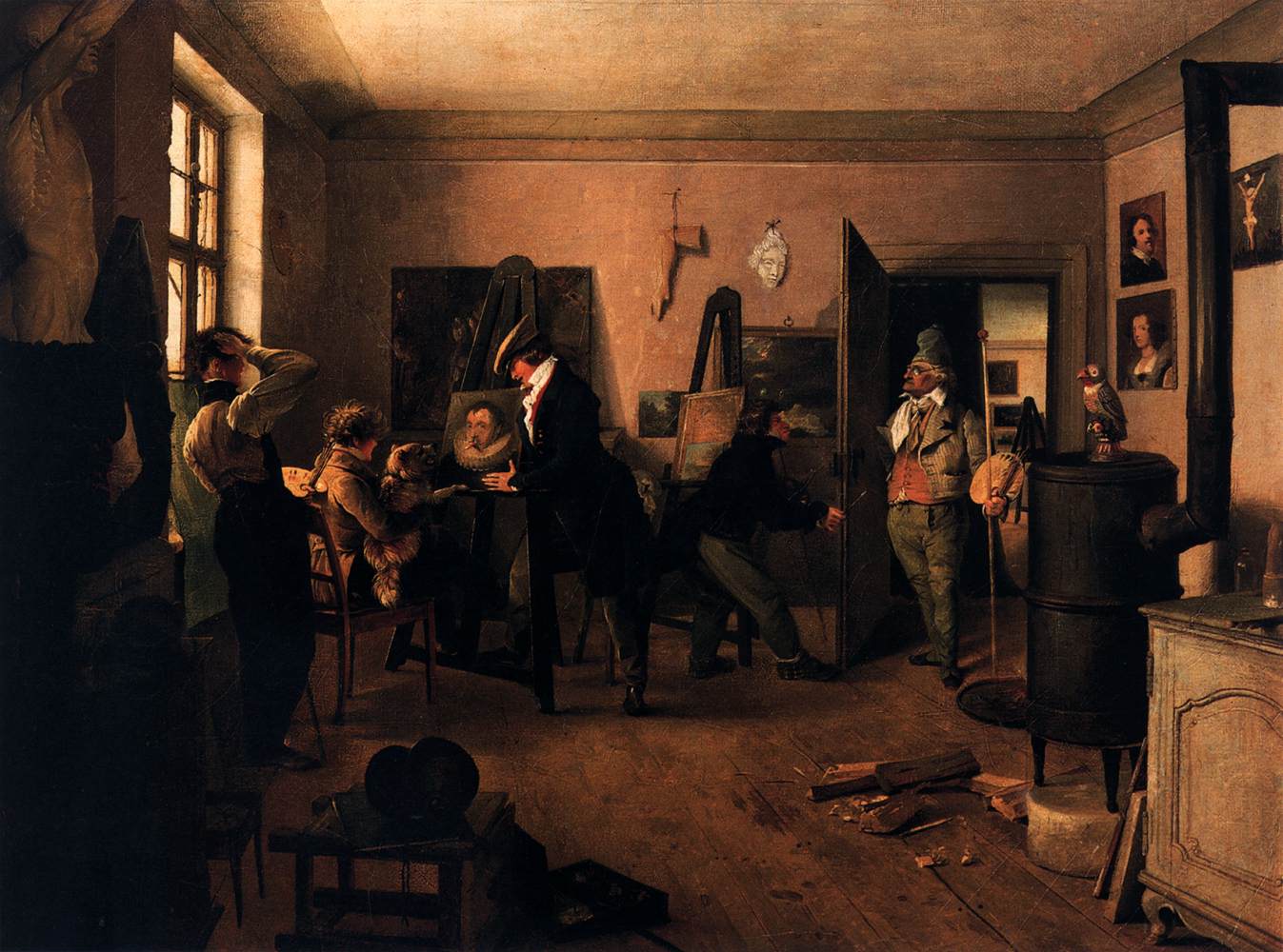 The Scholars' Room, vintage artwork by Josef Franz Danhauser, A3 (16x12") Poster Print