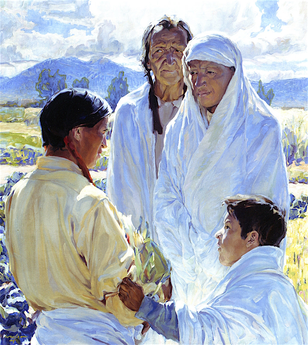 The Solemn Pledge, Taos Indians by Walter Ufer,16x12(A3) Poster