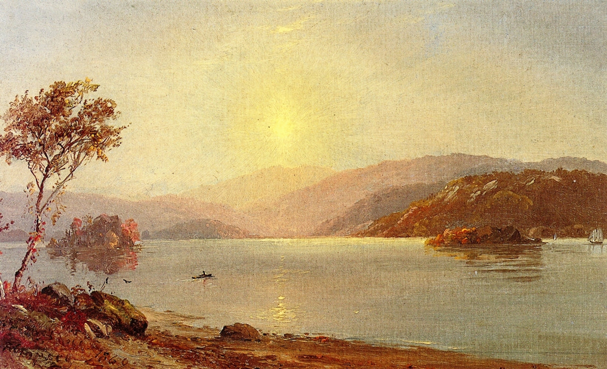 Autumn by  the Lake, vintage artwork by Jasper Francis Cropsey, 12x8" (A4) Poster