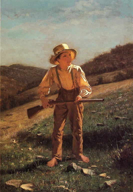 The Anxious Moment, vintage artwork by John George Brown, 12x8" (A4) Poster