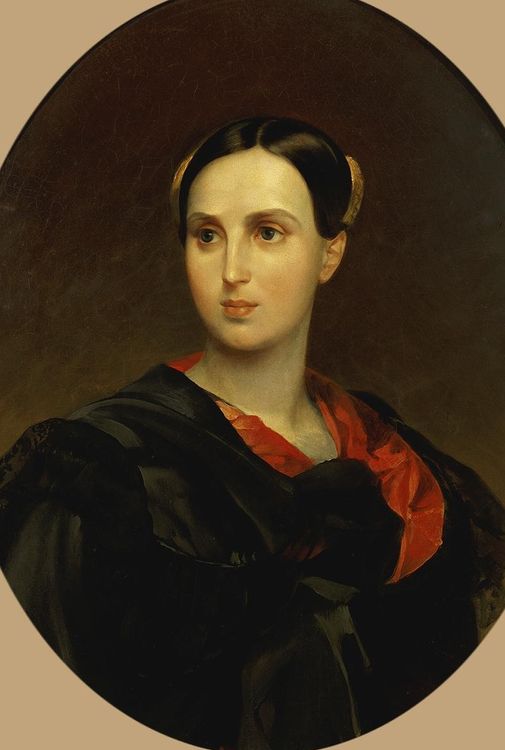 Portrait of Countess Ferzen, vintage artwork by Karl Pavlovich Brulloff, A3 (16x12") Poster Print