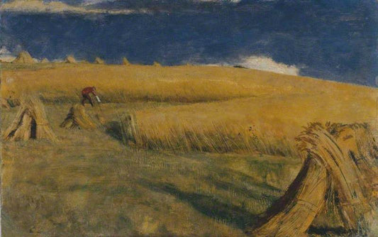Cornfield at Ewell, vintage artwork by William Holman Hunt, 12x8" (A4) Poster