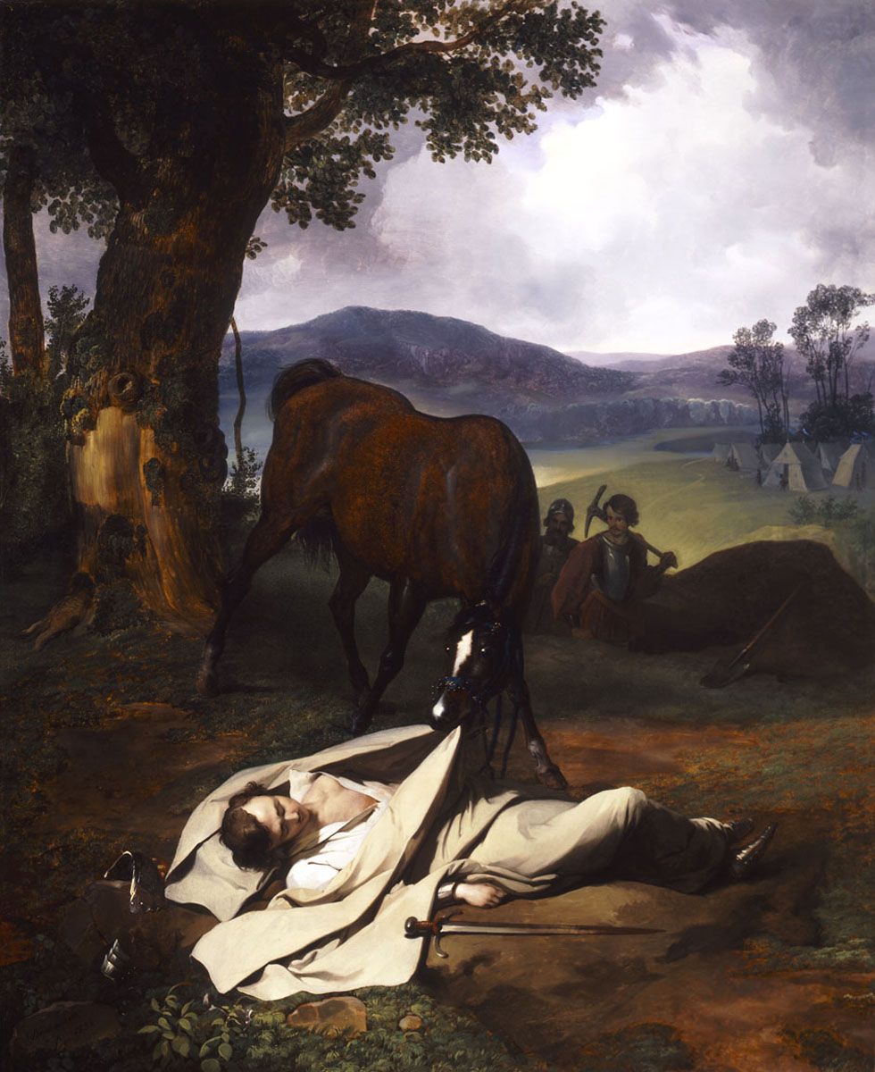 Wallstein is Buried under an Oak Tree, vintage artwork by Josef Franz Danhauser, A3 (16x12") Poster Print