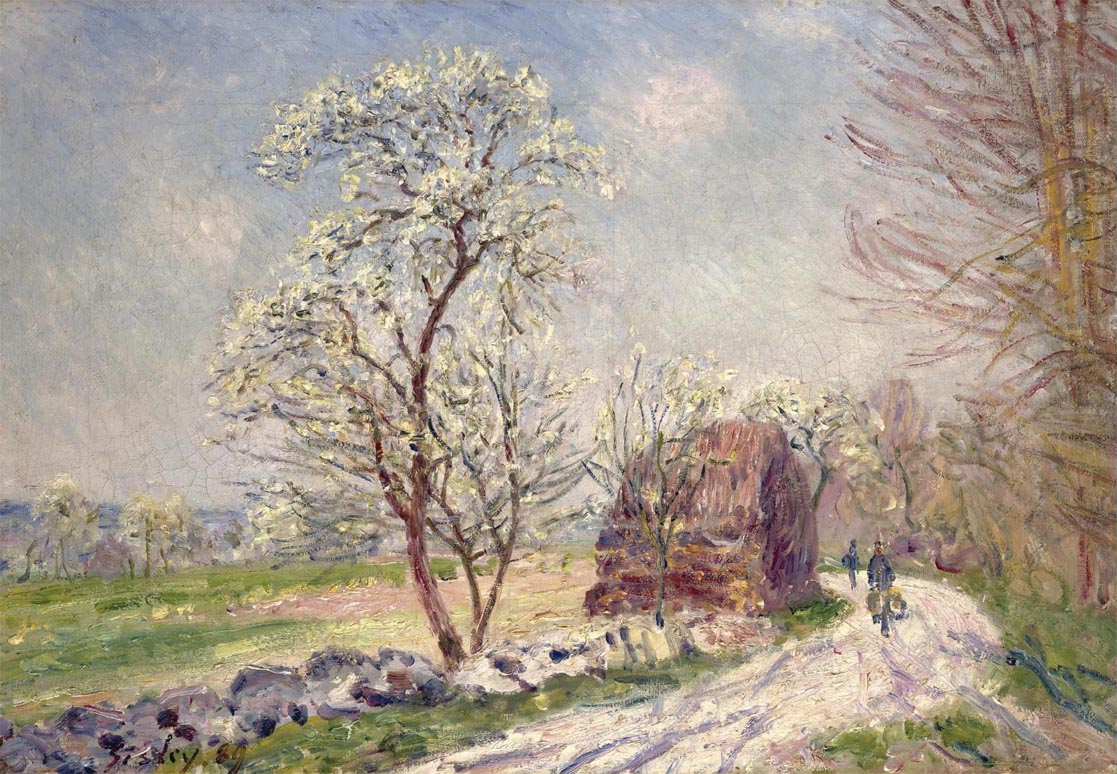 Along the Woods in Spring, vintage artwork by Alfred Sisley, 12x8" (A4) Poster