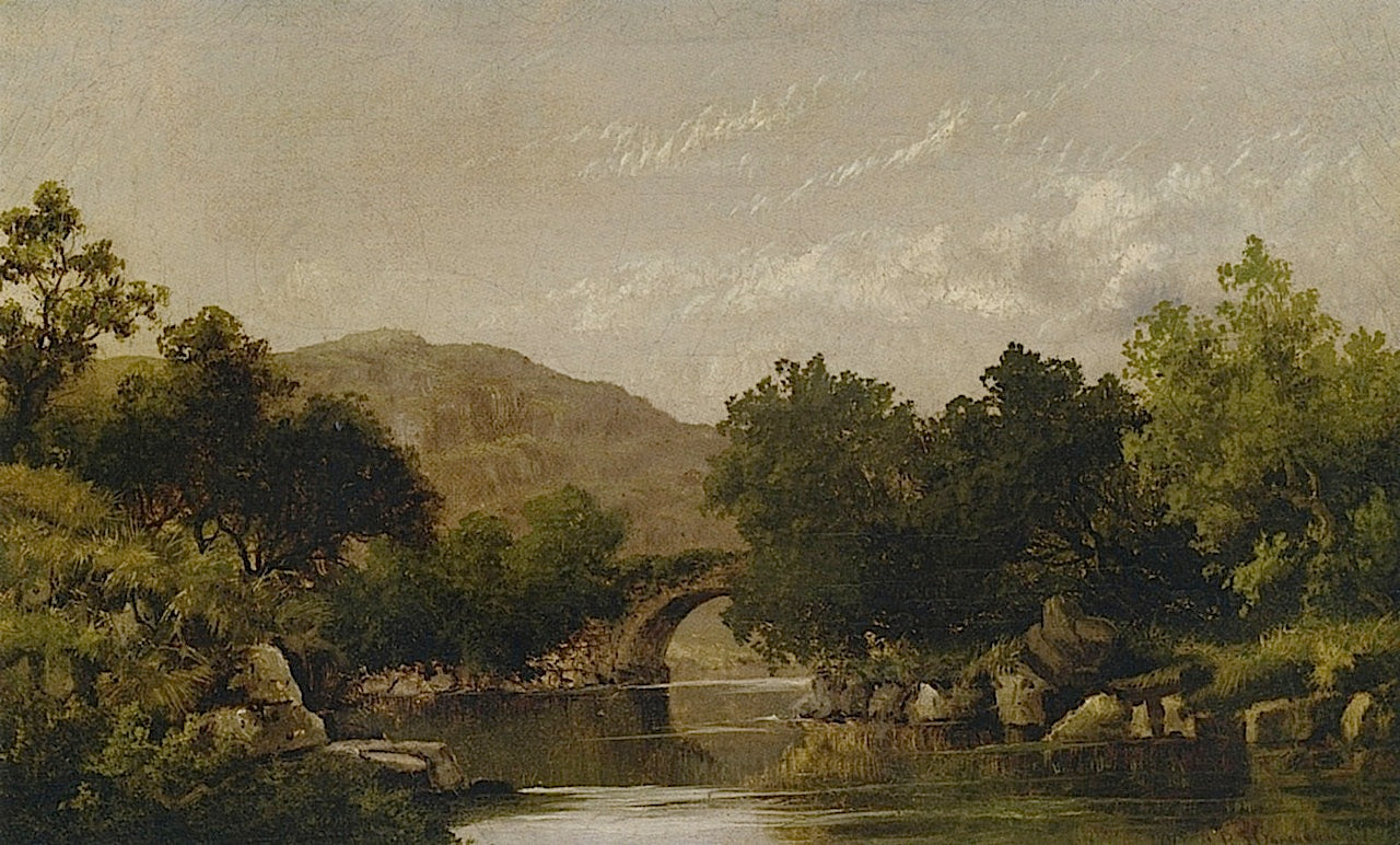 The Stone Bridge, vintage artwork by Robert Seldon Duncanson, 12x8" (A4) Poster