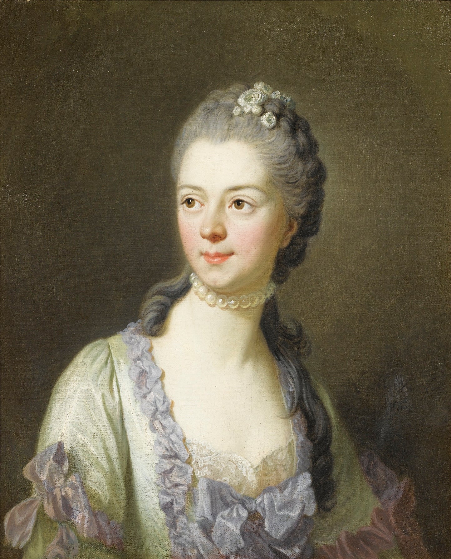 Portrait of Princess Galitzin, vintage artwork by Louis-Michel Van Loo, 12x8" (A4) Poster