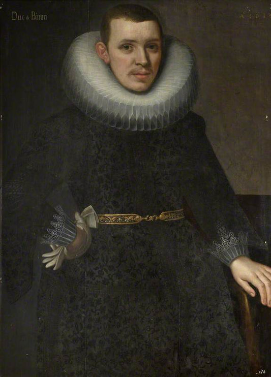 Portrait of an Unknown Gentleman, possibly Charles de Gontaut, Duc de Biron, vintage artwork by Dutch School 17th Century - Unknown, 12x8" (A4) Poster