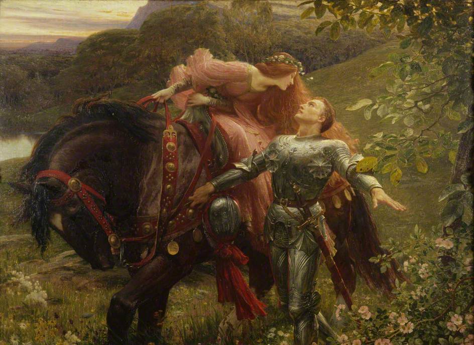 La belle dame sans merci, vintage artwork by Sir Francis Bernard (Frank) Dicksee, 12x8" (A4) Poster