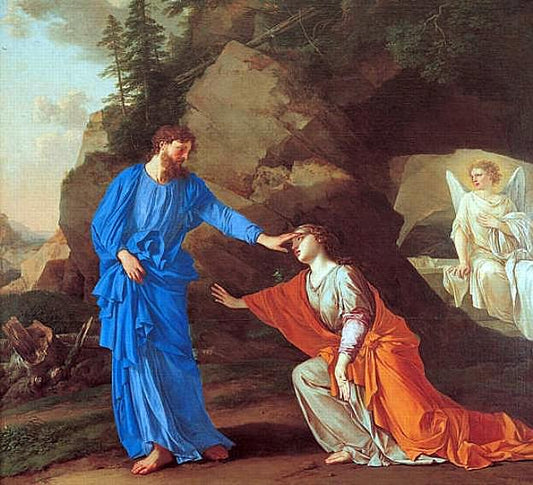 Noli Mi Tangere, vintage artwork by Laurent de La Hyre, 12x8" (A4) Poster